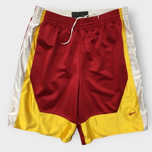 Nike Other - Vintage Nike Basketball Y2K Shorts Reversible Size XL Logo Red Yellow White Mens